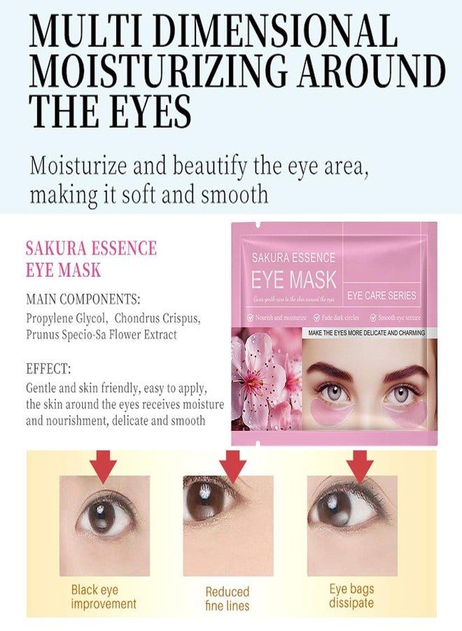Felico Under Eye Mask Patches, 30 Pairs Collagen Hydrating Moisturizing Smoothing Gel Pads for Puffy Eyes Bags,Dark Circles,Puffiness,Fine Lines,Wrinkles,Anti-Aging Sakura - Image 3