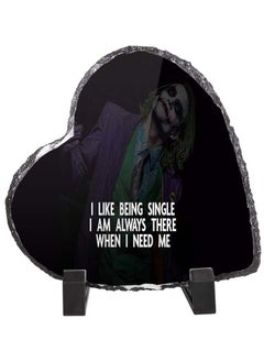 Service Zone Protective Printed White Heart Shape Marble Photo Frame for Table Top I Like Being Single Iam Always There When I Need Me 