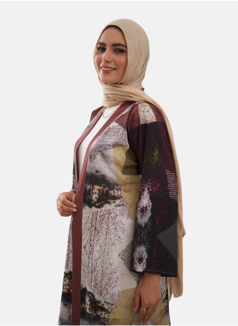 ماركة غير محددة كارديغان مفتوح بأكمام طويلة – خفيف وأنيق بطول 125 سم  - Image 2