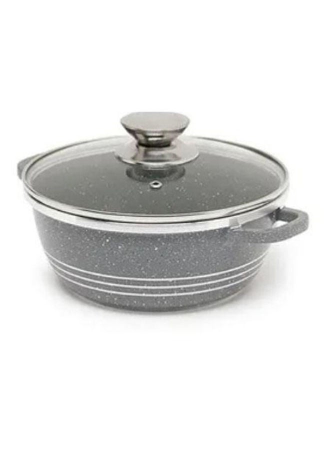 ديسيني وعاء طبخ سيراميك غير لاصق مع غطاء زجاجي رمادي32 سم - Image 2