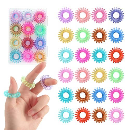 Yeetec 24 Pack Sensory Rings Fidget Toys Finger Fidget Rings Silent Stress Reducer Ring Finger Sensory Toy for Stress Relief Stocking Stuffers Classroom Prizes Party Favours Random Color - Image 1