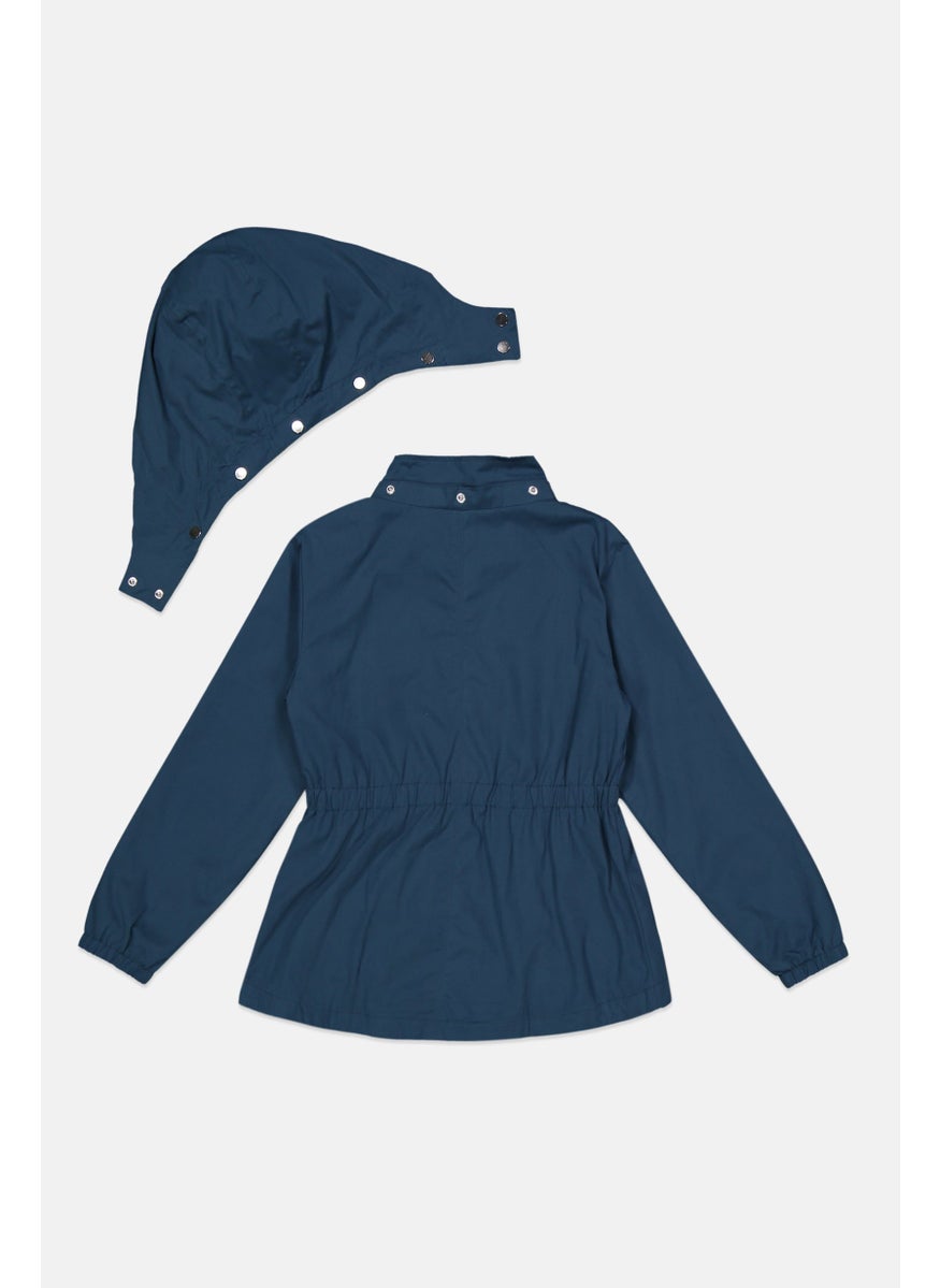 Tchibo - Kids Girl Hooded Parka Jacket, Blue - Image 1