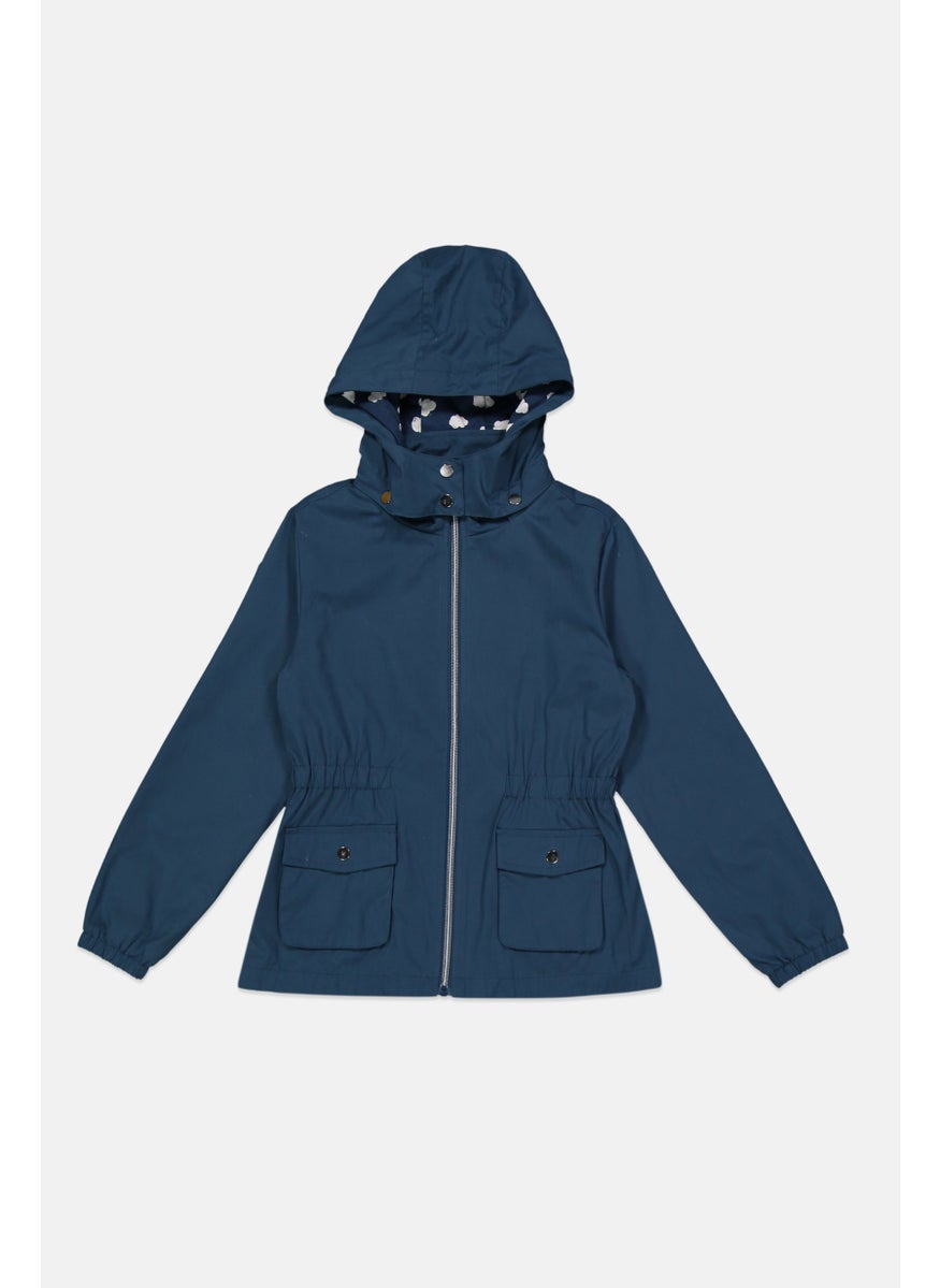 Tchibo - Kids Girl Hooded Parka Jacket, Blue - Image 1