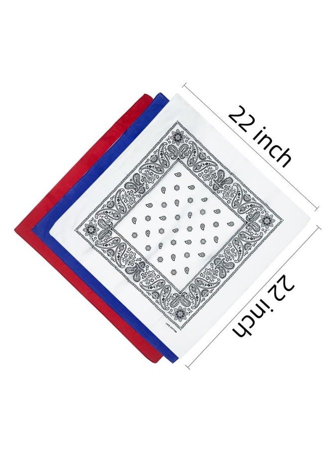 Vamqor Bandana Single Pack & Double Pack Cotton for Men and Women 22 Inch(White) - Image 4