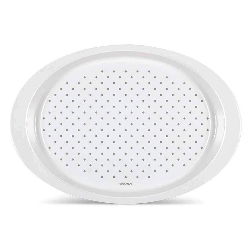 Freelance Anti Slip Serving Tray - 42.5 x 29 cm - Oval - White - Non-Slip Rubber Surface, Break-Resistant - Versatile Anti Skid PP Plastic Kitchen & Dining/Coffee Table Trays for Breakfast/Food/Tea - Image 5