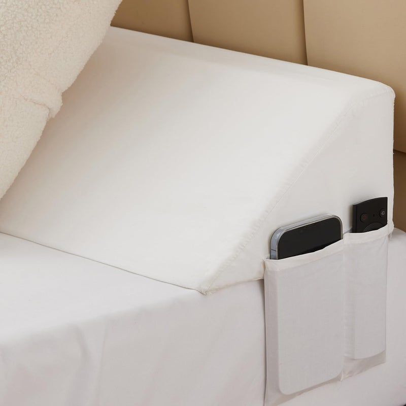 Bedluxe King Wedge Pillow Headboard, Bed Wedge Pillow for Headboard, Foam Headboard Pillow, Bed Gap Filler King - Fill The Gap (0-7") Between Headboard and Mattress (White, 76"x10"x6") - Image 2