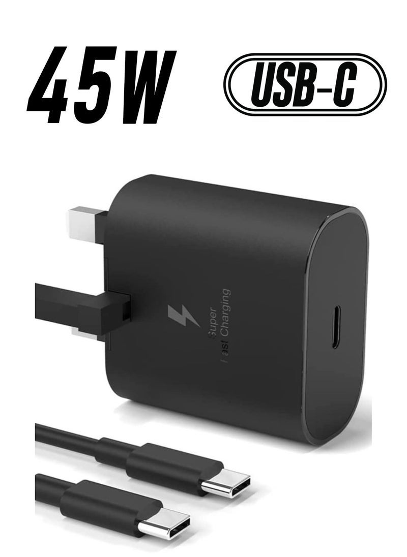 Gravity 45W USB C Charger for Samsung Galaxy S22/S22+/S21/S21 FE/S21 Ultra/S20/A23//A32/A33/A53/A73, Type C PD3.0 & PPS Super Fast Charger Plug with 1.5m Charging Cable - Image 1
