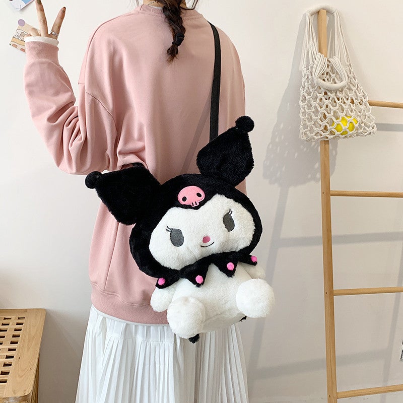 Small Cinnamon Dog Plush Cartoon Backpack Girls Cute Kuromi Shoulder Crossbody Bag Parent-Child Gift - Image 5