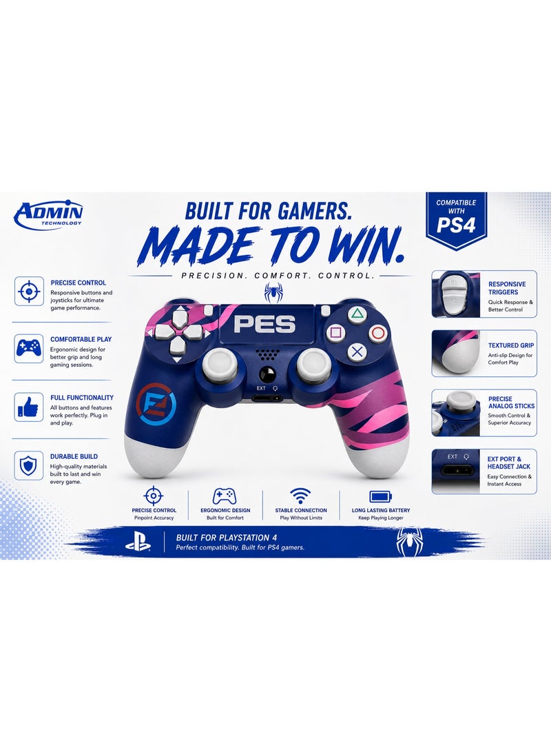 ADMIN TECHNOLOGY PS4 PES Edition Controller – Pro Football Gaming Gamepad - Image 4