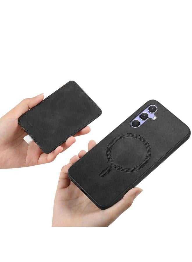 S-TOP Case For Samsung Galaxy M14 5G Retro Cross Leather Ring Side Insert Card Bag MagSafe Phone Case - Image 3