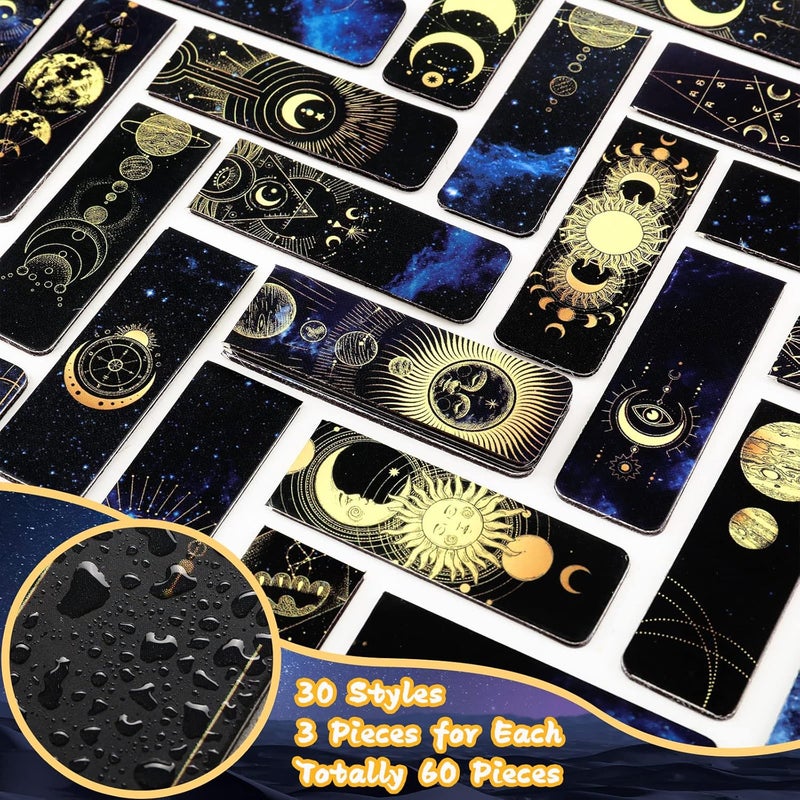 Sinmoe 60 Pieces Space Magnetic Bookmarks Galaxy Cool Bookmarks for Book Lovers Sky Moon Starry Page Clip Book Markers Bulk for Boys Men Women Kids Students Teachers Reading School Library Office Gift - Image 3