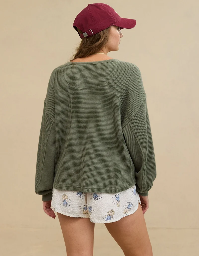 Aerie Aerie Waffle Henley Shirt