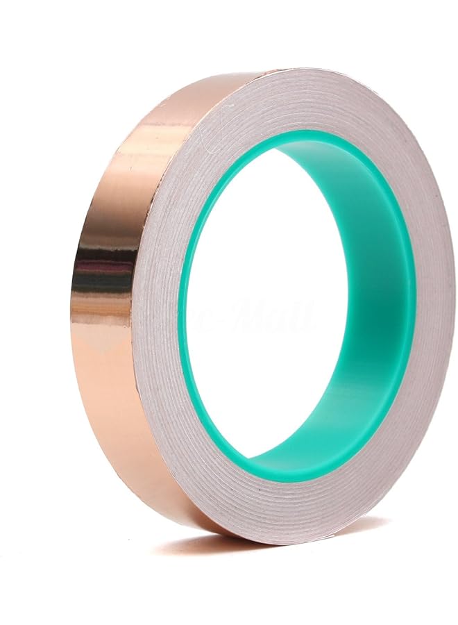 promass 15mmX25m Copper Tape,Double Sides Conductive Adhesive Copper Foil for Guitar EMI, RF Shielding,Snail Repellent,Electrical Repairs,Soldering,Grounding,DIY Crafts,Home Interior - Image 1
