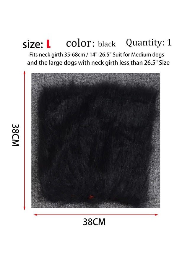 qiaoniuniu Funny Dog Costume, Lion Mane Wig for Dog Halloween Christmas Dress Up (Color: Black, Size: Large) - Image 2