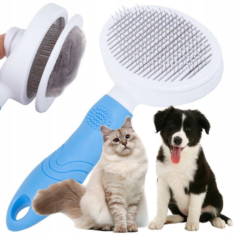BIYALI Self-Cleaning Dog & Cat Comb - Slicker Brush For Easy Undercoat Removal | Pet Massaging Grooming Tool | Hair Brush For Dogs & Cats | Suitable For Long or Short Hair Pets [ 1Pcs, Multicolor ] - Image 1