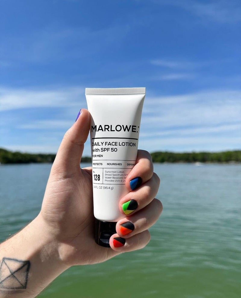 MARLOWE. Mens Skin Care Set, No. 204 Daily Essential Face Kit, No. 121 Facial Cleanser, No. 123 Facial Moisturizer, No. 127 Eye Cream, No. 128 Daily Face Lotion with SPF 50, Great Gift for Men - Image 5