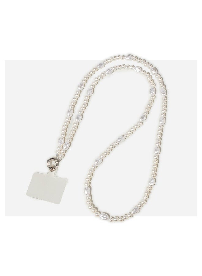 NIBEMINENT Super Cute Beaded Phone Charm – Trendy Phone Chain Wrist Strap, Shining Beads Chain Lanyard for Cell Phone