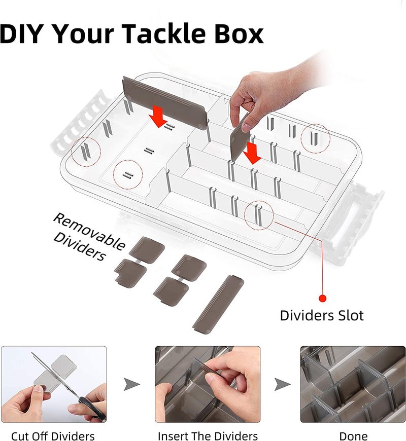 DEXO Waterproof Floating Fishing Tackle Box 3600/3700 – Airtight Fishing Lure Storage Organizer with Adjustable Dividers for Freshwater & Saltwater Fishing - Image 4