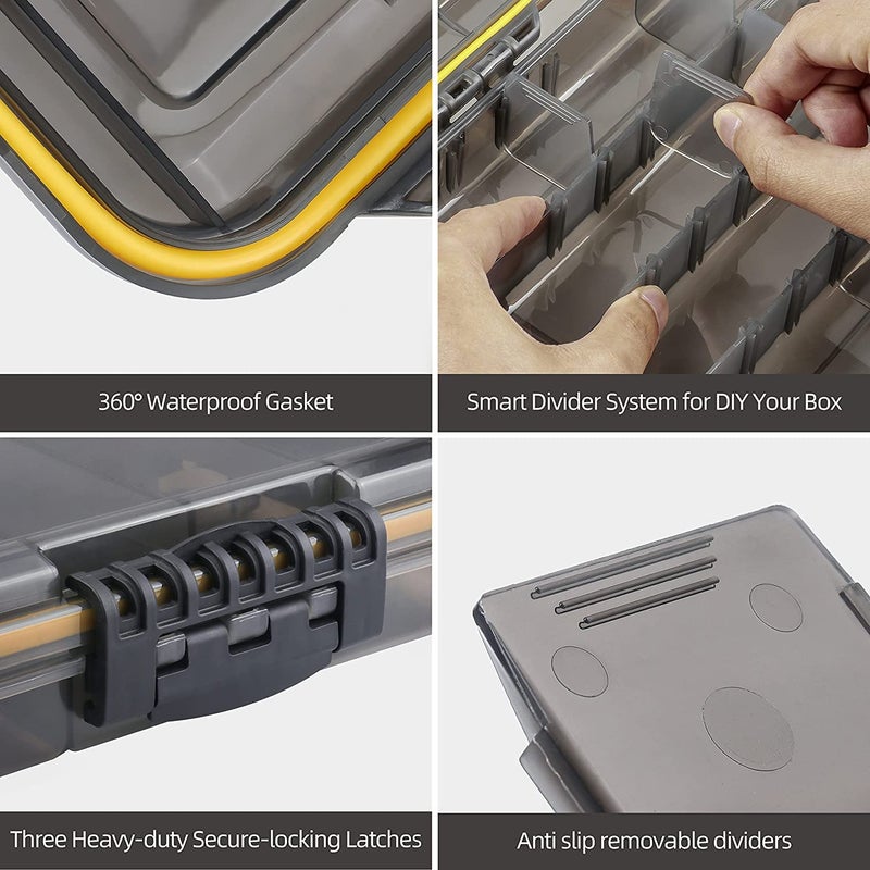 DEXO Waterproof Floating Fishing Tackle Box 3600/3700 – Airtight Fishing Lure Storage Organizer with Adjustable Dividers for Freshwater & Saltwater Fishing - Image 5