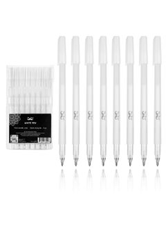 Mr. Pen White Pens, 8 Pack, White Gel Pens For Artists, White Gel Pen, White Ink Pen, White Pens For Black Paper, White Drawing Pens, White Art Pen, White Pen For Artists, White Pen For Drawing  - Image 1