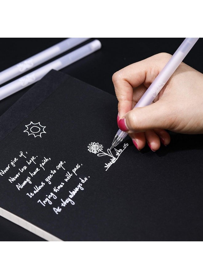 Mr. Pen - White Pens, 8 Pack, White Gel Pens For Artists, White Gel Pen, White Ink Pen, White Pens For Black Paper, White Drawing Pens, White Art Pen, White Pen For Artists, White Pen For Drawing - Image 1