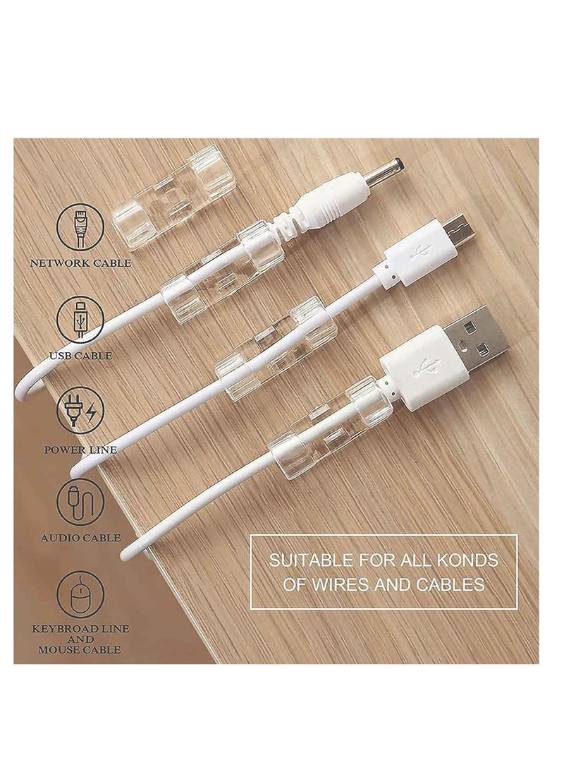 ECVV ECVV 40PCS Cable Clips Strong Self Adhesive Cable Management Clips Transparent Cord Holder Wire Clamp Cord Organizer for 4-6MM Cables Indoor/Outdoor - Image 2