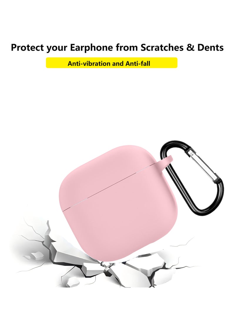 Youque - Silicone Case for Apple AirPods 4 Protective Earphone Cover with Hook Pink - Image 1