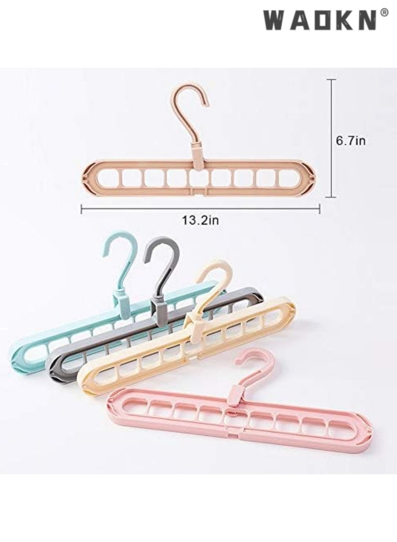 WAOKN Space Saving Clothes Hangers Multifunctional Smart Closet Organizer Premium Wardrobe Clothing Cascading Hanger 9 Slots, Innovative Design for Heavy Clothes, Shirts Pants Dresses Coats(8 Pack) - Image 4
