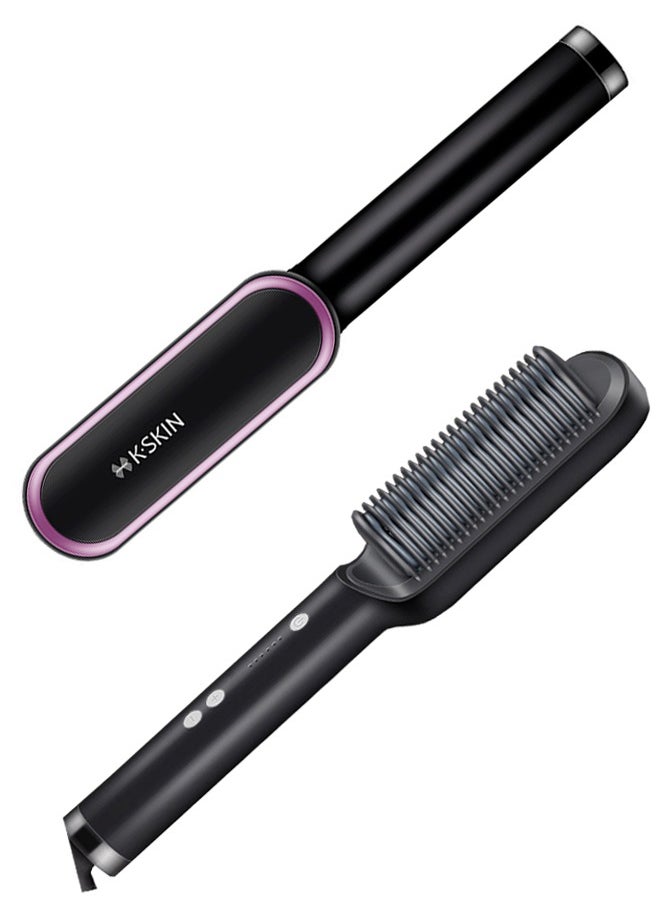 K.SKIN Hair Straightener Brush Hair Straightening Iron with Built-in Comb, 20s Fast Heating 5 Gears Settings Anti-Scald Perfect for Professional Salon at Home  - Image 1