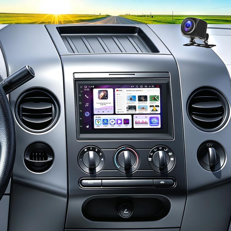 Ftoghe 7 Inches HD Touchscreen Car Stereo Radio for Ford F150 F250 F350 20042014 with Wireless CarPlay Android Auto GPS Navi SWC FM DSP Bluetooth WiFi Backup Camera Mic - Image 2