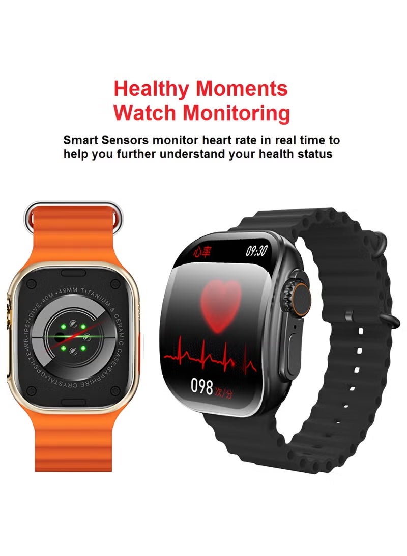 ادهوماكس ساعة ذكية X10 Ultra3 بشاشة منحنية وتقنية NFC وتقنية بلوتوث وشحن لاسلكي (أسود) - Image 4