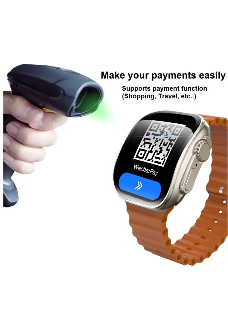 ادهوماكس ساعة ذكية X10 Ultra3 بشاشة منحنية وتقنية NFC وتقنية بلوتوث وشحن لاسلكي (أسود) - Image 2