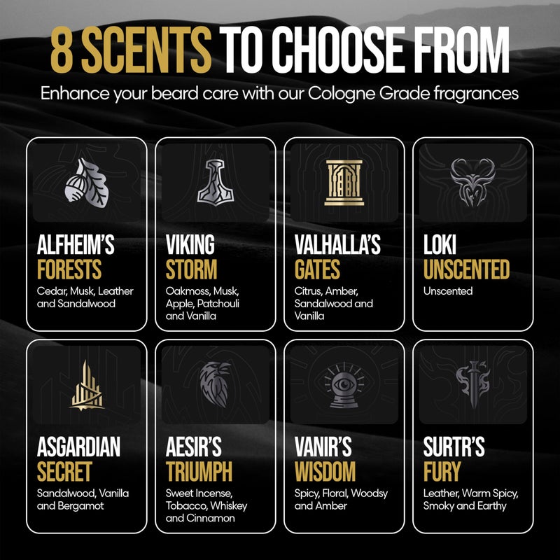 The Beard Struggle Beard Growth Kit for Men includes Beard Balm, Beard Oil, Beard Wash, & Beard Conditioner - Silver Collection - Viking Storm - Image 4
