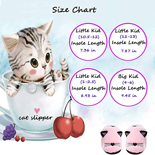 Anddyam Kids Family Cute Cat Household Anti-Slip Indoor Home Slippers for Girls and Boys (Little Kid (6-8 Years), Pink Cat) - Image 4