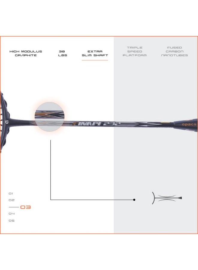 Apacs apacs Finapi 232 Grey Unstrung Badminton Racquet  (Pack of: 1, 85 g)  - Image 5