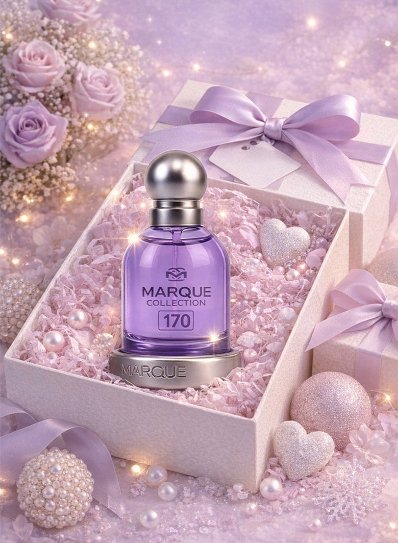 ماركيو كوليكشن عطر نسائي أنيق من مجموعة مارك رقم ١٧٠ | عطر ناعم يدوم طويلًا للنساء | عطر زهري مستوحى ٢٥ مل - Image 4
