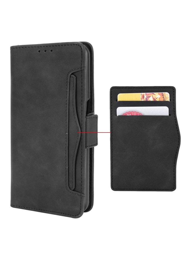 general Leather protective case compatible with Tecno Pova Slim 5G, wallet-style flip cover with card slots, magnetic closure, shock-resistant TPU inner sleeve - Image 1