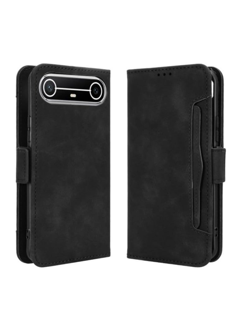 general Leather protective case compatible with Tecno Pova Slim 5G, wallet-style flip cover with card slots, magnetic closure, shock-resistant TPU inner sleeve - Image 2