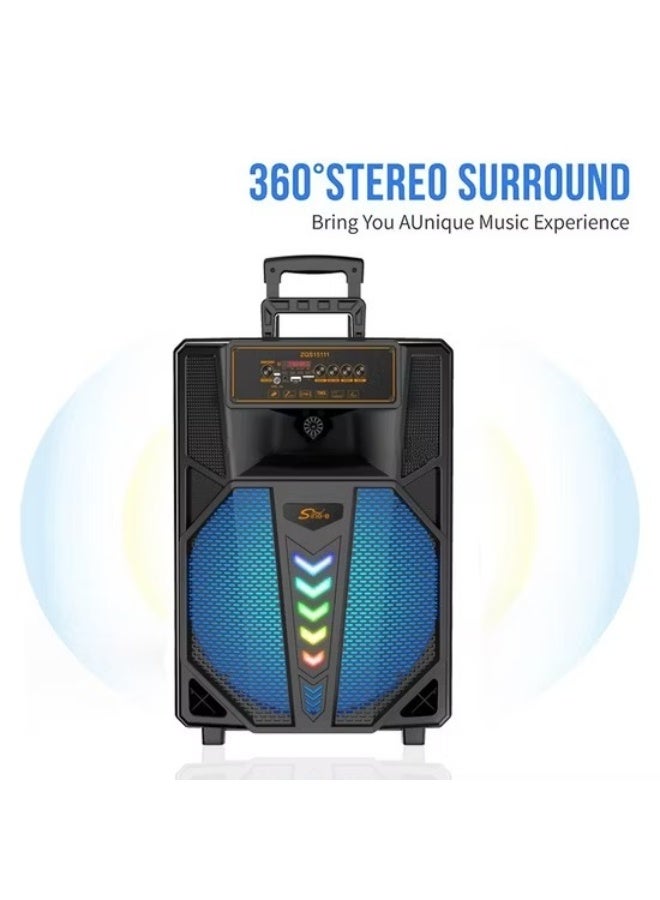SING-E 15 Inch ZQS15111 Portable Bluetooth Party Speaker - Wireless Trolley Speaker for Outdoor Events - Image 2