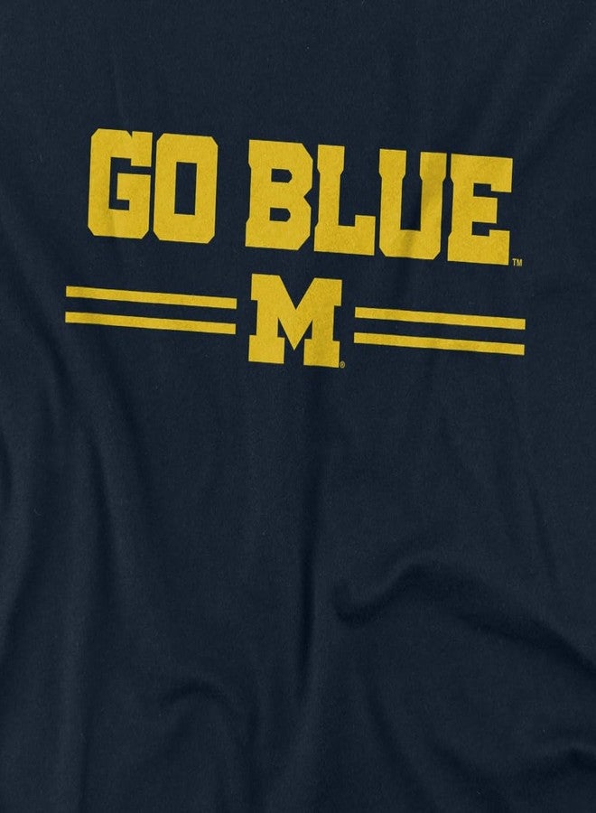 LOGOVISION University of Michigan Go Blue Lines Unisex Adult T Shirt, Navy, Large - Image 3