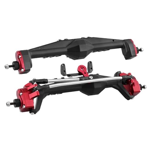 HYBDX RC 1/10 RC Crawler All Metal Front and Rear Portal Axle for Axial Capra 1.9 UTB Buggy F9 CNC Machined 7075 Aluminum Integrated (Red) - Image 1