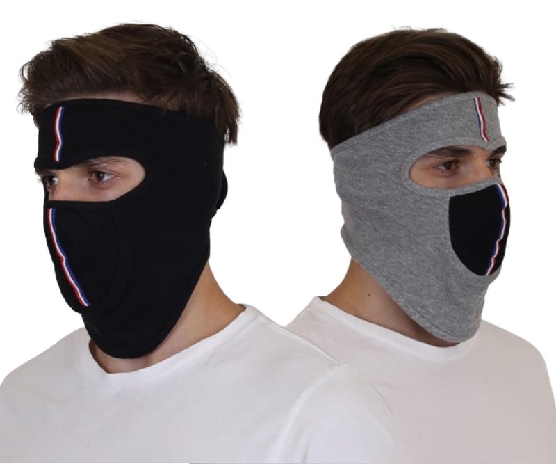 SOUL eTHICS Breathable Pure Cotton Summer Full Face Cover for Biker, Face Protection Mask, Summer Face Cover, Winter, Dust Protection Mask, Helmet Cover for Bikers (Black and Grey) - Image 1