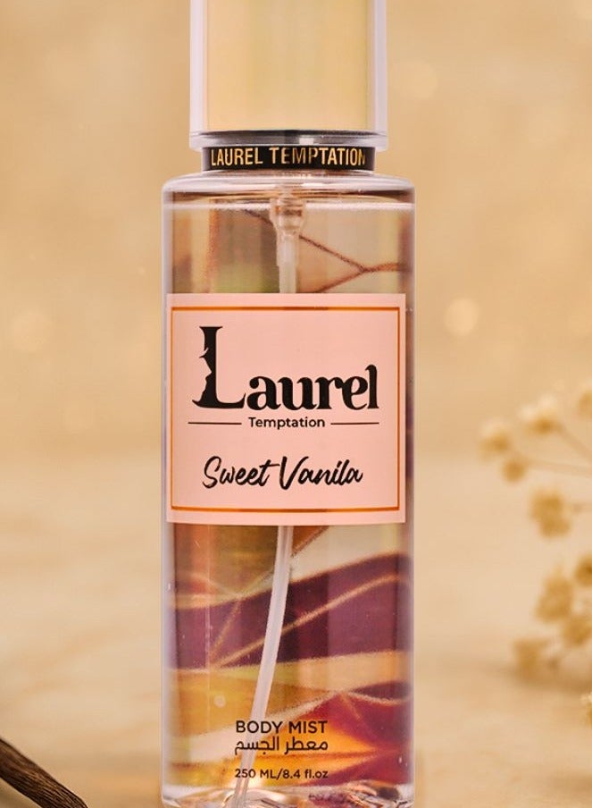 إغراء الغار لوريل بودي سبلاش – سويت فانيلا (250 مل) | رذاذ فانيليا كريمي وخشب ناعم للنساء - Image 3