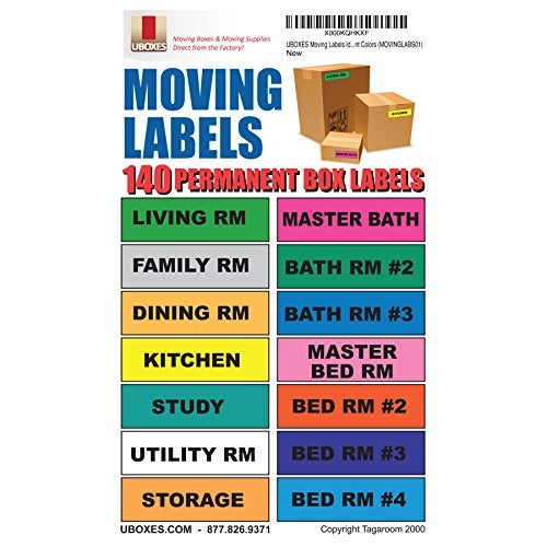 UBOXES Moving Labels Identify Moving Box Contents with 140 Labels, 4.5 x 1 Each (MOVINGLABS01) - Image 5