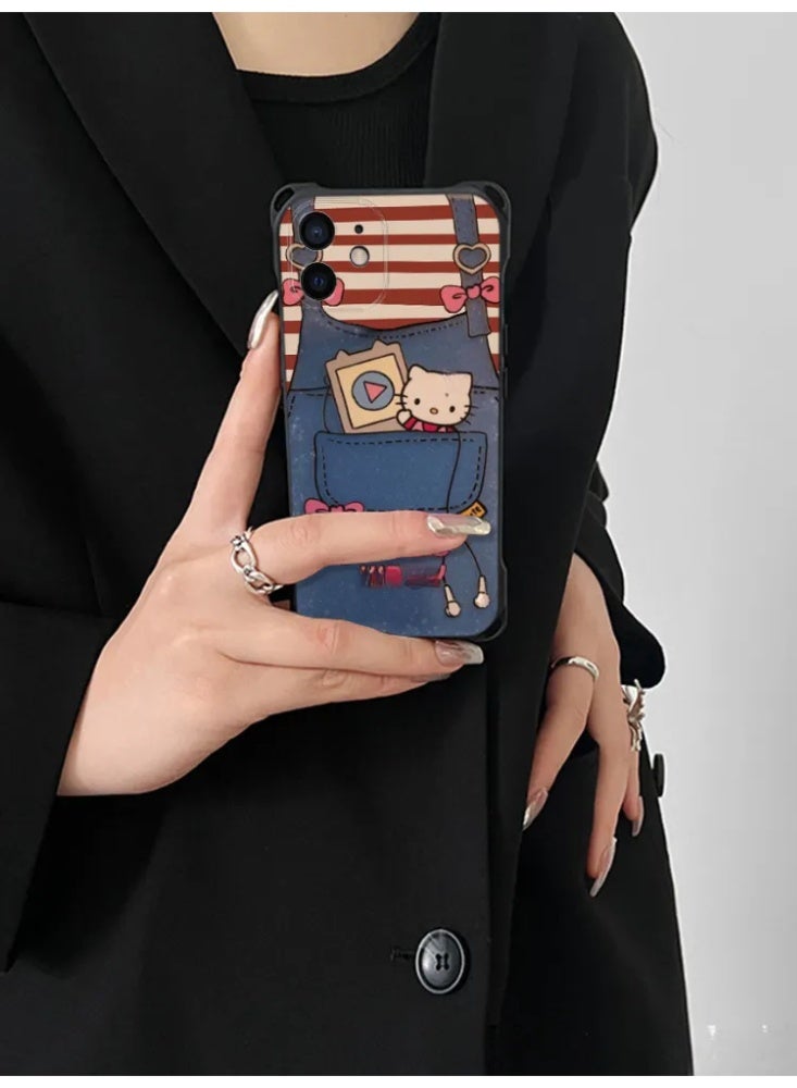 Denim-Style Phone Case with Adjustable Crossbody Lanyard, Shockproof Cover for iPhone 17 Air - Image 1