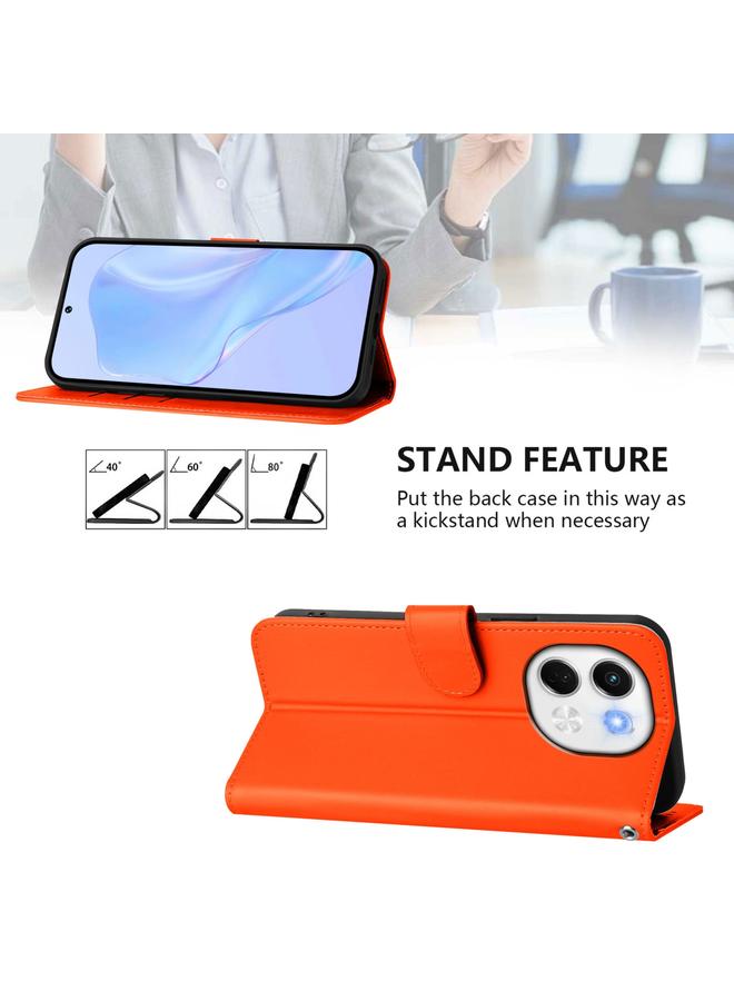 erorex Case For Tecno Spark 30 5G / Pova 6 Neo 5G Skin Feel Solid Color Leather Phone Case with Lanyard - Image 3