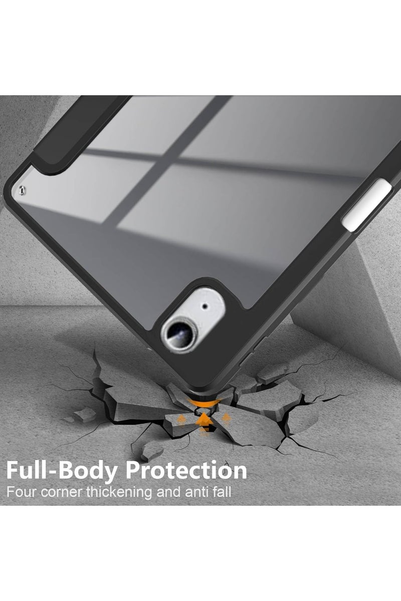 VKL Hybrid Case Compatible with iPad A16 11th Generation 11" 2025/10th Generation 10.9" 2022, Clear Acrylic Multi-Angle Hard PC Case with Pen Holder Protective Stand Cover for iPad A16 (Black) - Image 5