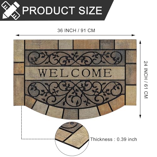 CHICHIC Entrance Door Mat Large 24 x 36 Inch Entry Way Doormat Front Door Rugs Outdoors Heavy Duty Welcome Mat, Non Slip Rubber Back Low Profile for Garage, Patio, High Traffic Area, Vine - Image 3
