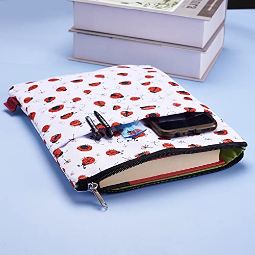 LParkin Book Sleeve Ladybug Book Protector, Book Covers for Paperbacks, Washable Fabric, Book Sleeves with Zipper, Medium 11 Inch X 8.7 Inch Book Lover Gifts - Image 2