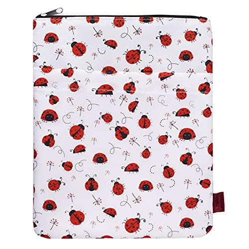 LParkin Book Sleeve Ladybug Book Protector, Book Covers for Paperbacks, Washable Fabric, Book Sleeves with Zipper, Medium 11 Inch X 8.7 Inch Book Lover Gifts - Image 1